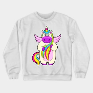 Unicorn with colourful Hairs Crewneck Sweatshirt